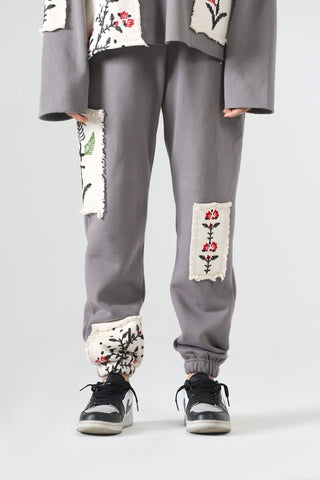 Blockprint charcoal sweatpants