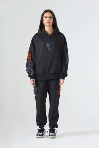 Handwoven patch sweatpants