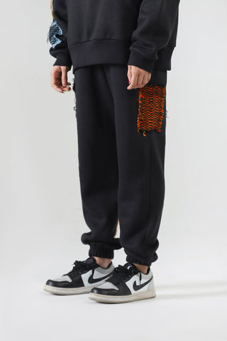 Handwoven patch sweatpants