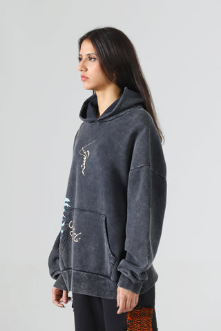 "Khamoshi" acid wash hoodie