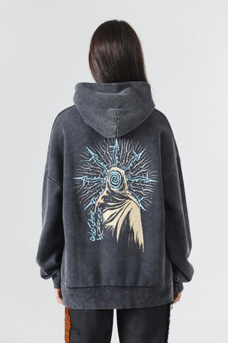 "Khamoshi" acid wash hoodie