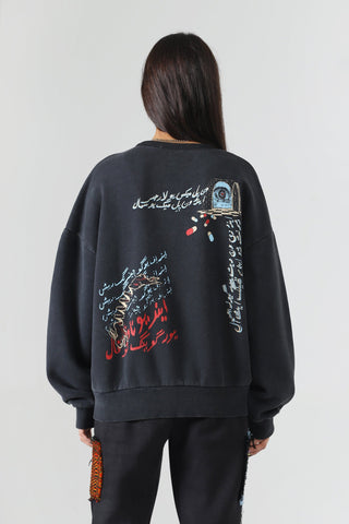 "White rabbit" oil wash sweatshirt
