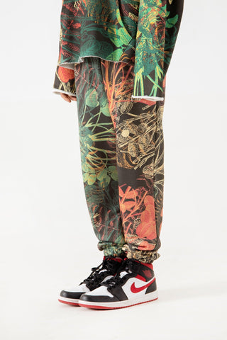 JUNGLE PRINTED FLEECE SWEATPANTS - Rastah