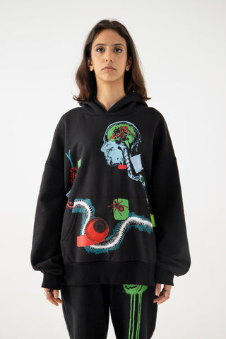 DISTORTION AMONG US - BLACK HOODIE - Rastah