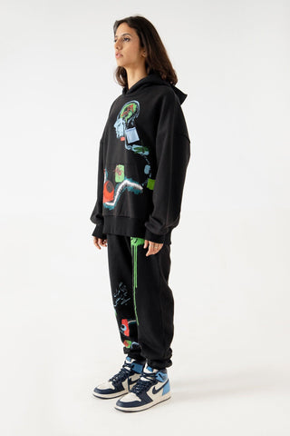 DISTORTION AMONG US - BLACK HOODIE - Rastah
