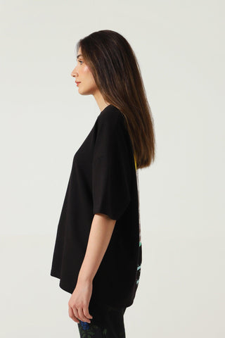 "PEOPLE TALK" PRINTED BLACK T SHIRT - Rastah