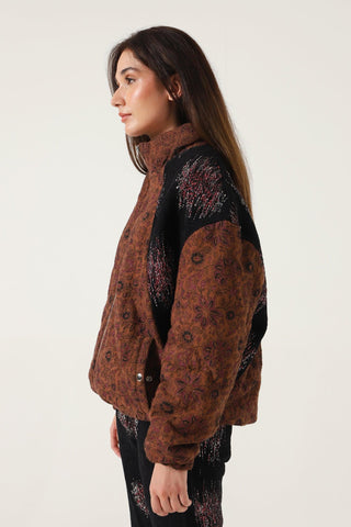 BLOCK PRINTED PUFFER JACKET - Rastah