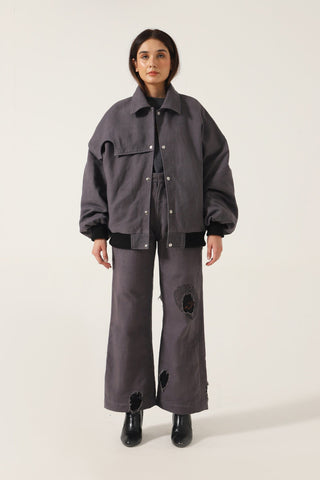GREY HANDMADE DENIM TROUSERS - Rastah