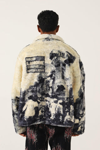 "FROM LAHORE WITH LOVE" SHERPA JACKET - Rastah