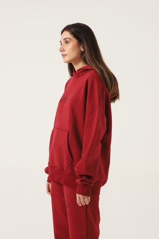 MAROON LOGO HOODIE - Rastah