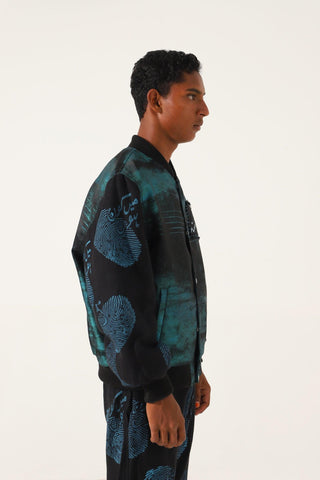 "WHO AM I" HAND BLOCK PRINTED SILK BOMBER - Rastah