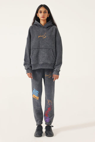 "BRAIN WASH" ACID GREY HOODIE - Rastah