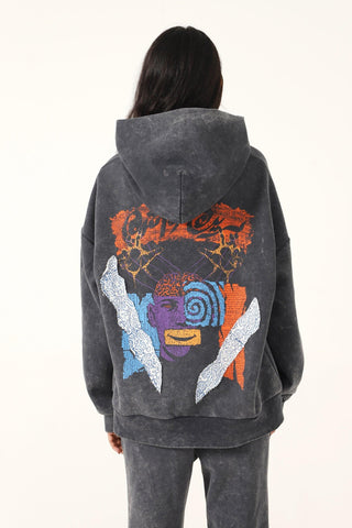 "BRAIN WASH" ACID GREY HOODIE - Rastah