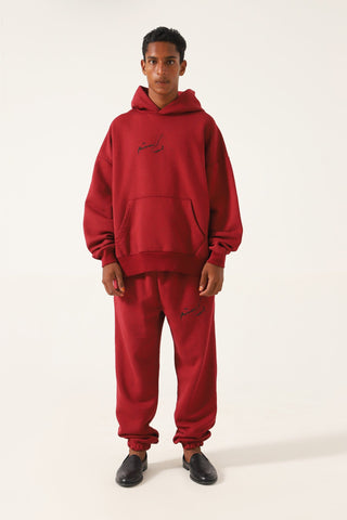 MAROON LOGO TROUSERS - Rastah