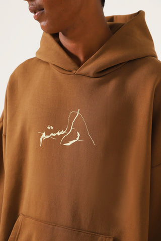 BROWN LOGO HOODIE - Rastah