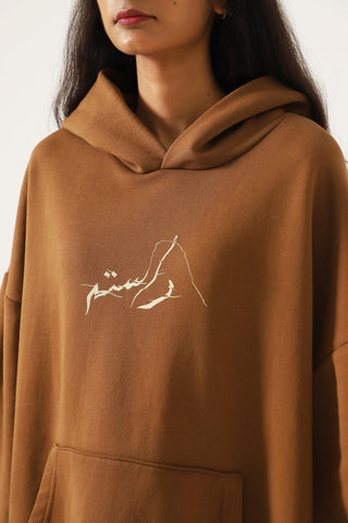 BROWN LOGO HOODIE - Rastah
