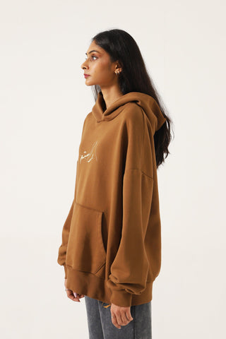 BROWN LOGO HOODIE - Rastah