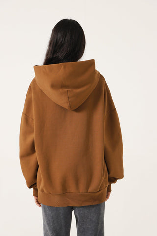 BROWN LOGO HOODIE - Rastah
