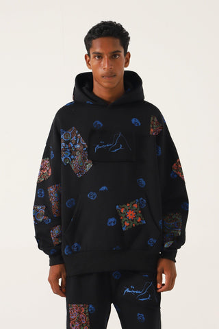 BLOCK PRINT PATCHWORK HOODIE "VERSION 4" - Rastah