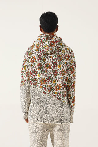 "PARADOX" BEIGE BLOCK PRINT HOODIE - Rastah