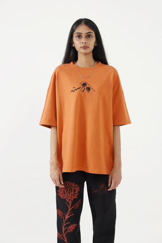 BASIC RUST ORANGE LOGO T SHIRT - Rastah