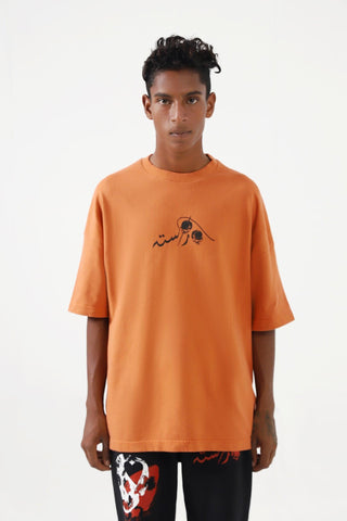 BASIC RUST ORANGE LOGO T SHIRT - Rastah
