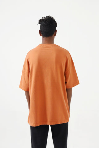 BASIC RUST ORANGE LOGO T SHIRT - Rastah