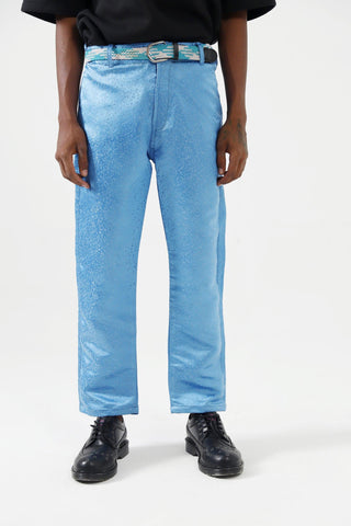 AQUA BLUE SILK PANTS - Rastah