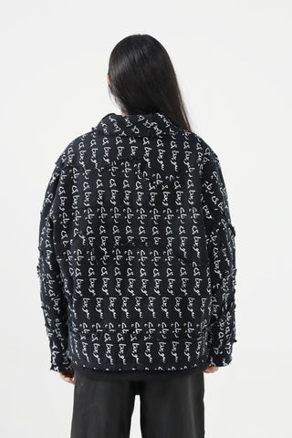 "SOCHTA HI REHTA HAI" HANDWOVEN DISTRESSED DENIM JACKET - Rastah