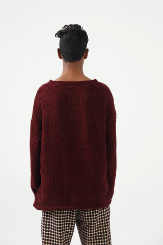 HAND WOVEN VELVET SWEATER - Rastah
