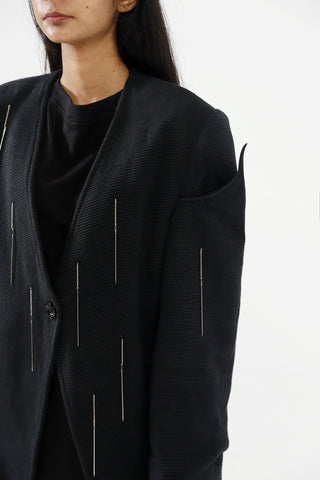 STERLING SILVER NEEDLE APLIQUE JACKET - Rastah