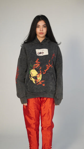 Exploding Mango Acid Wash Hoodie - Rastah