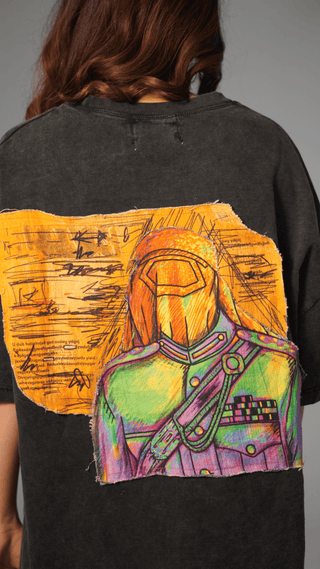 The “Zinda Aurat” acid wash patch t shirt - Rastah