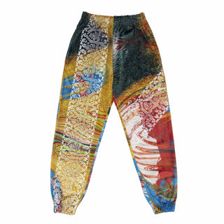 Hand Block Printed "RAVE" Velvet Sweatpants - Rastah