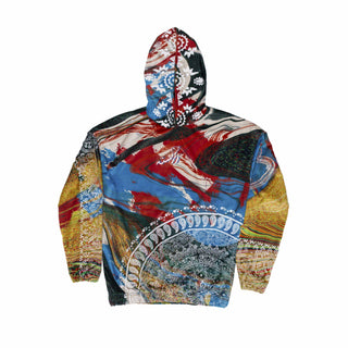 Hand Block Printed "RAVE" Velvet Hoodie - Rastah
