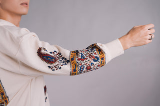 ‘Kalamkaar’ Block-Print Crew Neck Sweatshirt - Rastah