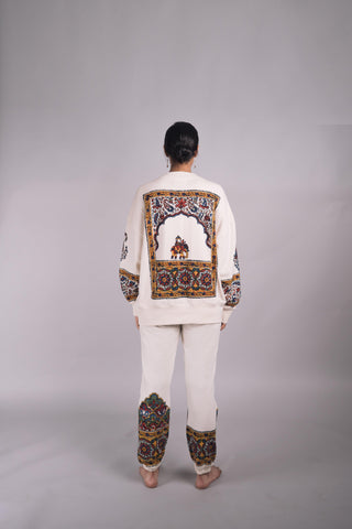 ‘Kalamkaar’ Block-Print Crew Neck Sweatshirt - Rastah