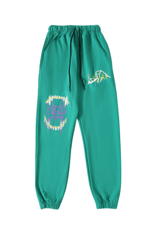"THE INTROSPECTIVE VAMPIRE" SEA GREEN SWEATPANT