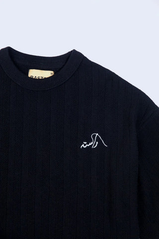 Black Jacquard Knit Tee