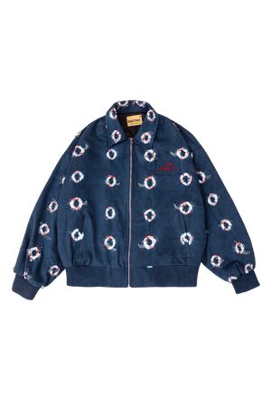 Aab-E-Nilam pearls bomber jacket