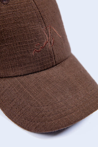 Brown Textured Adjustable Baseball Cap