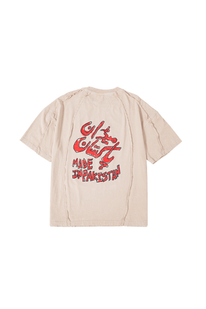 Beige acid wash T-shirt