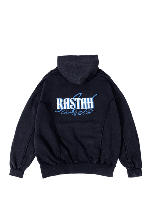 Paneled acid wash hoodie