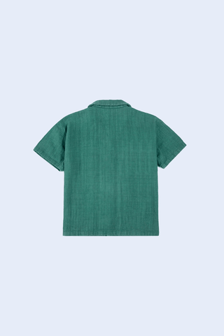 Emerald Green Acid Wash Button-Down