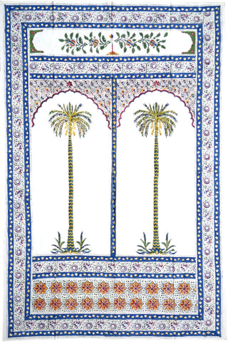 Oasis Palm: Handcrafted Block-Printed Tapestry