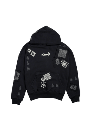 Celestial patchwork hoodie