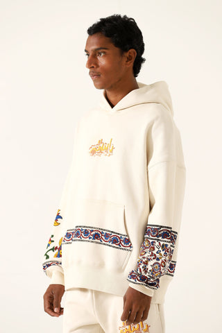 "1975" BLOCKPRINT BEIGE HOODIE