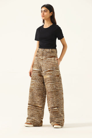 "DISTRESSED VERSES" HANDWOVEN TROUSERS