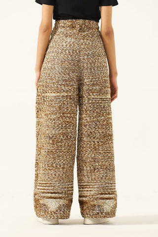 "DISTRESSED VERSES" HANDWOVEN TROUSERS