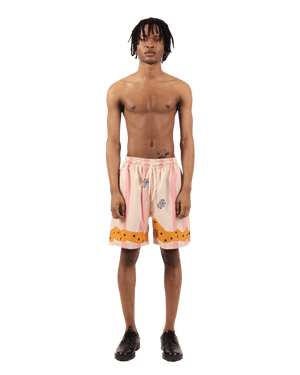 Pastel palms silk shorts